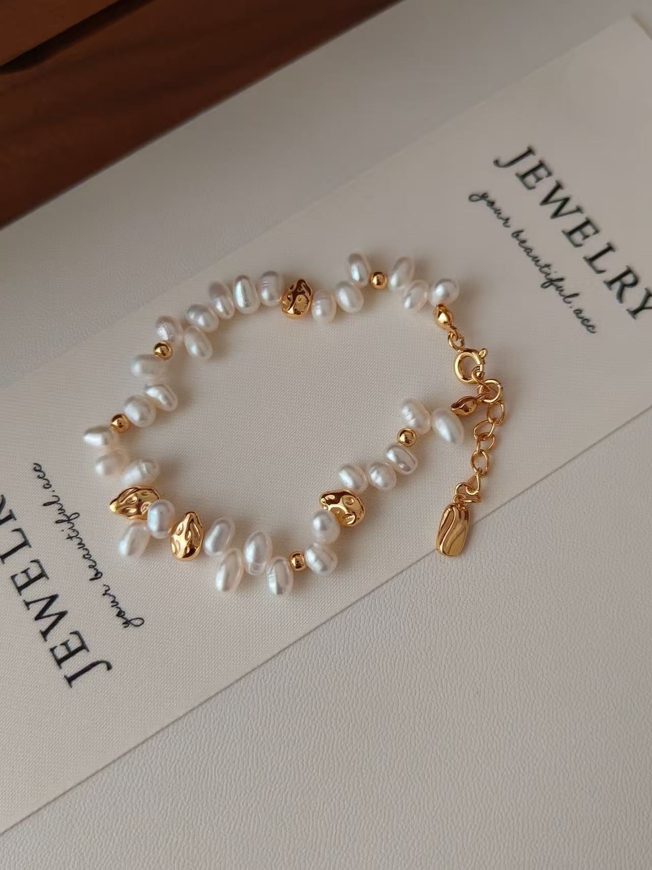 Mini Baroque Pearl Bracelet | 18K Gold Plated S925 Silver | Dainty Everyday Design