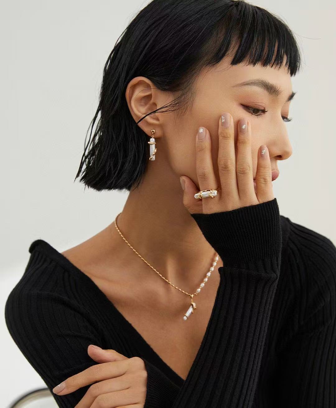 Baroque Pearl Open Ring