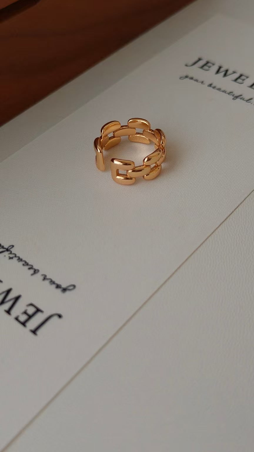 Golden Chain Link Ring