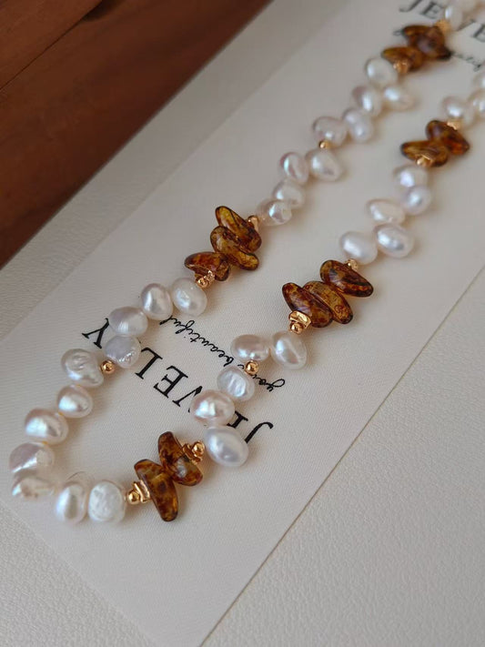 Tiger Eye Pearl Duo Set