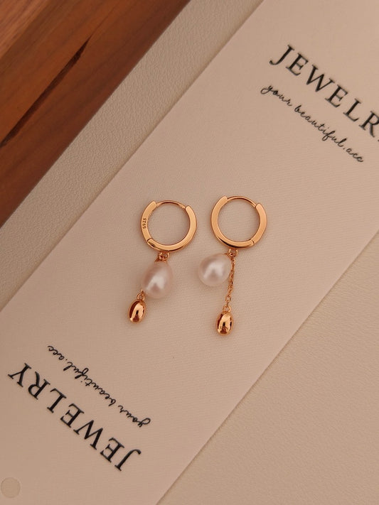 Pearl Chain Drop Earrings