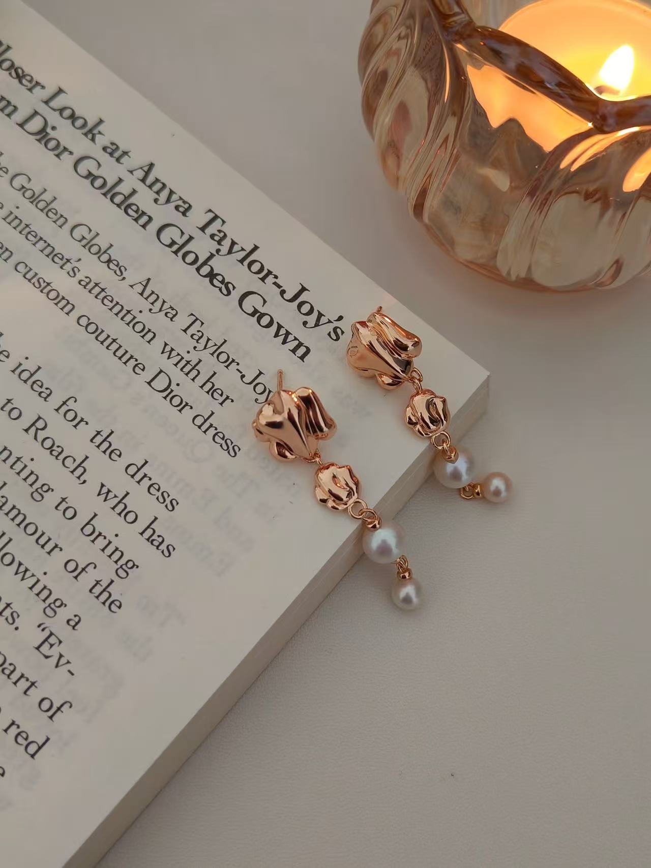 freshwater pearl long earrings