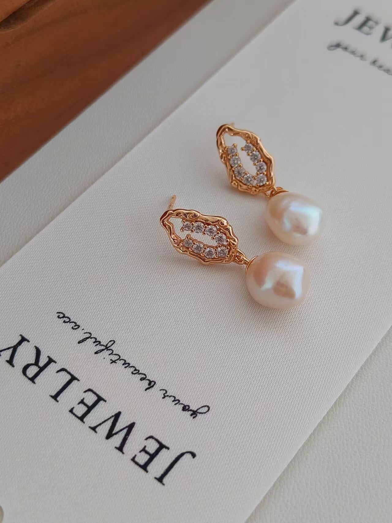 Sculpted Pearl Drop Earrings