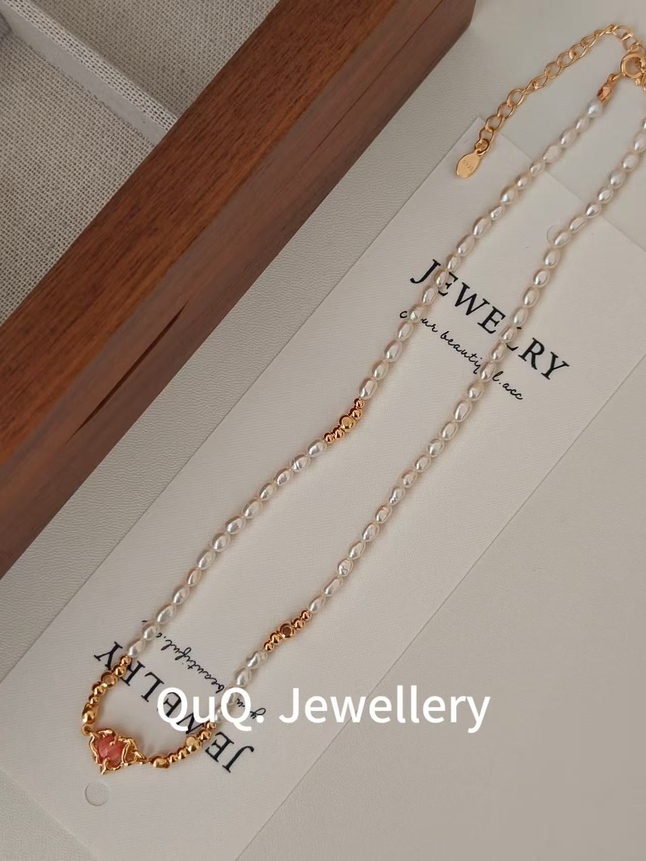 Elegant Freshwater Pearl Necklace | 18K Gold Plated S925 Silver