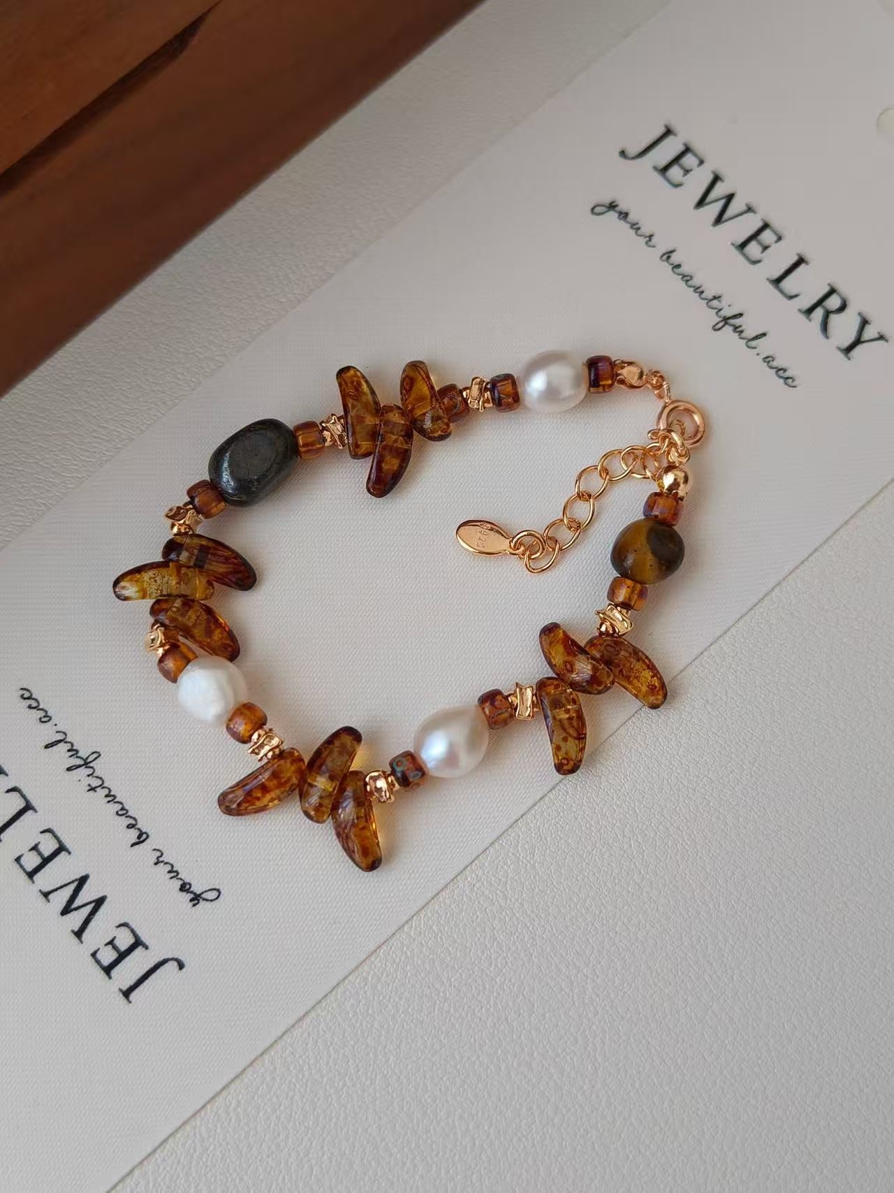 Tiger Eye Pearl Duo Set
