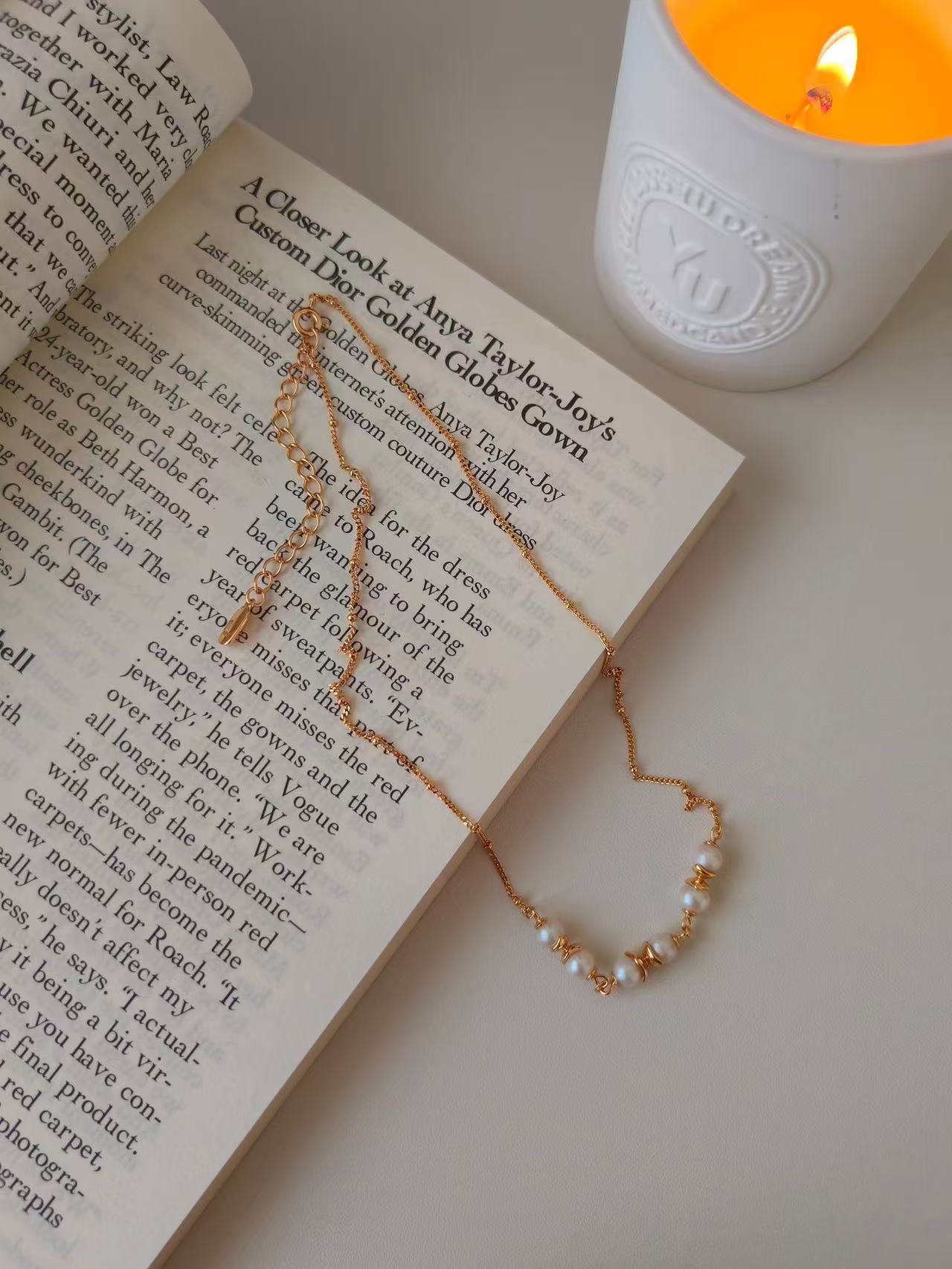 Classic Pearl Bar Necklace