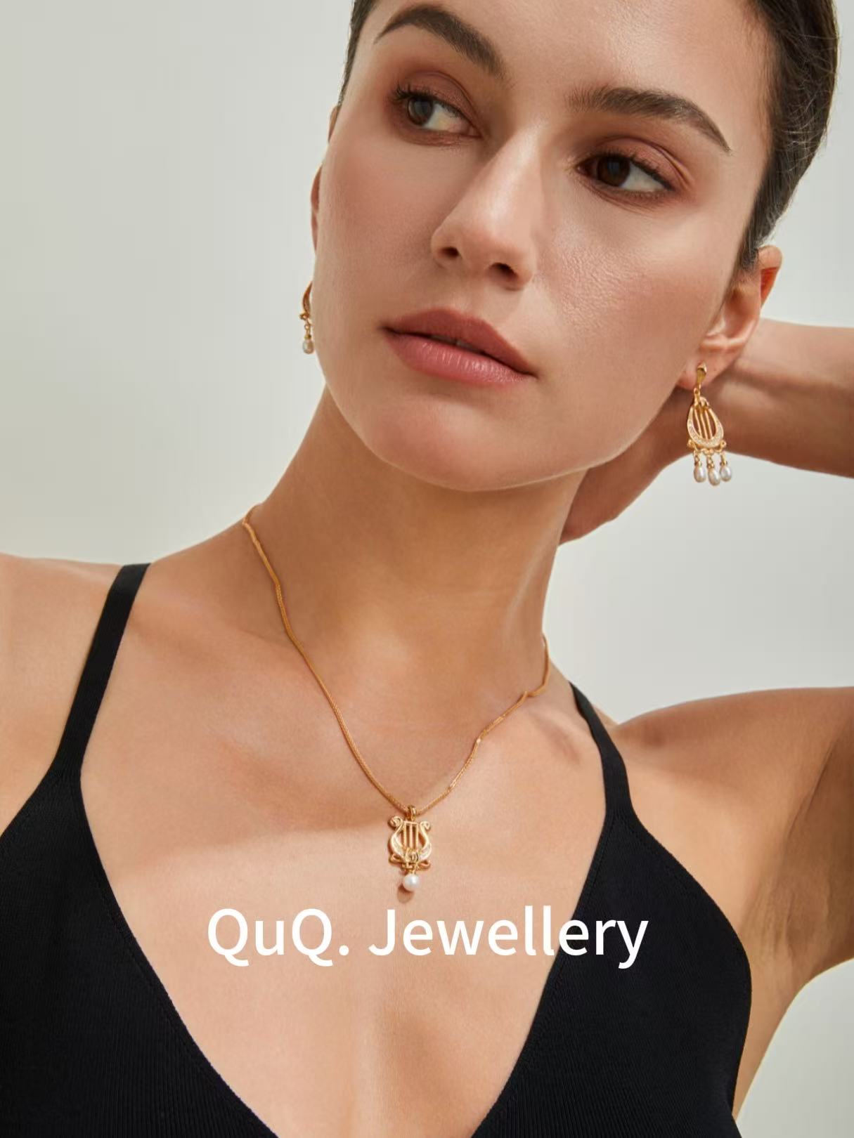 Elegant Teardrop Pearl Earrings – 18K Gold-Plated S925 Silver