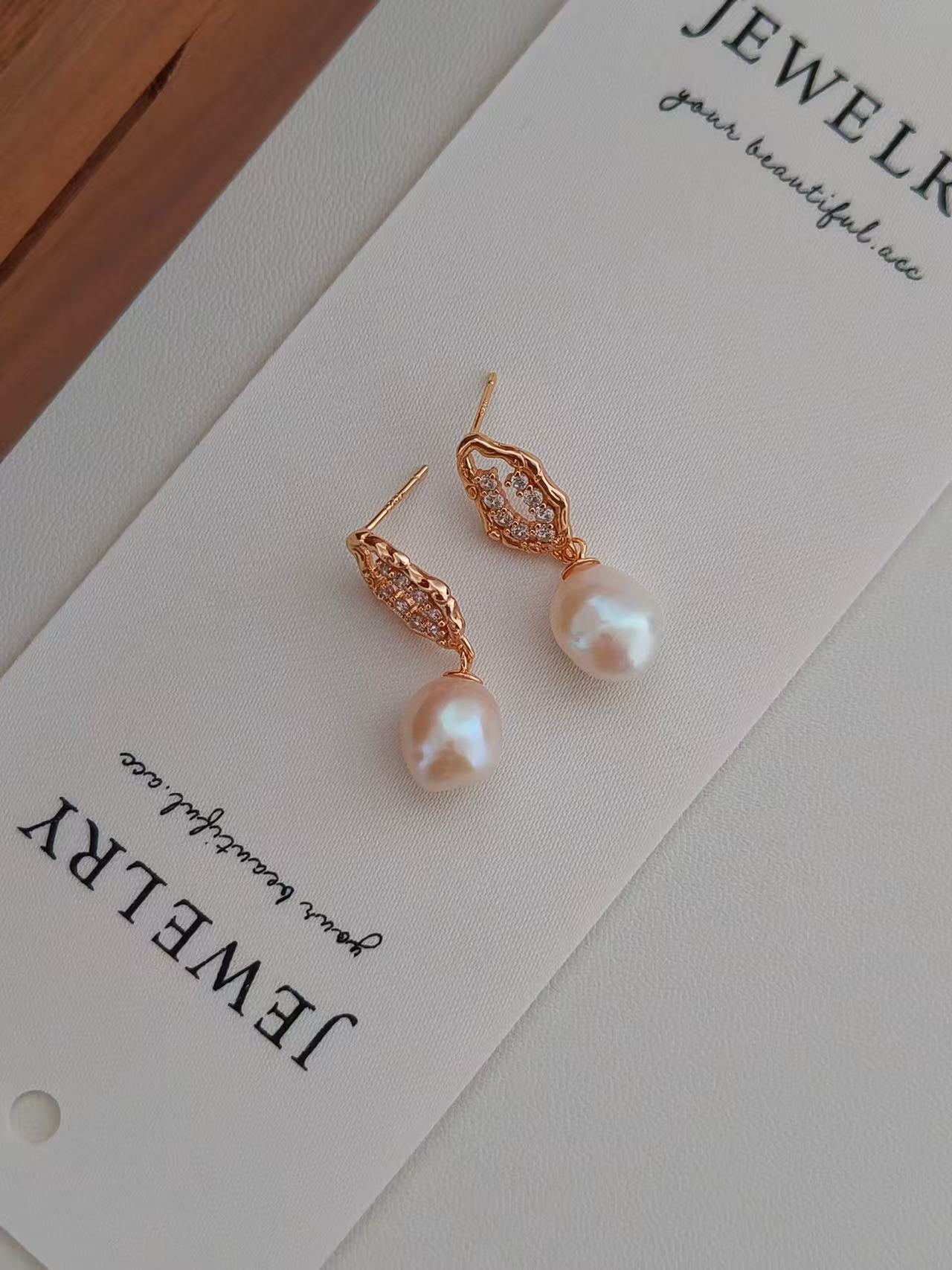 Sculpted Pearl Drop Earrings