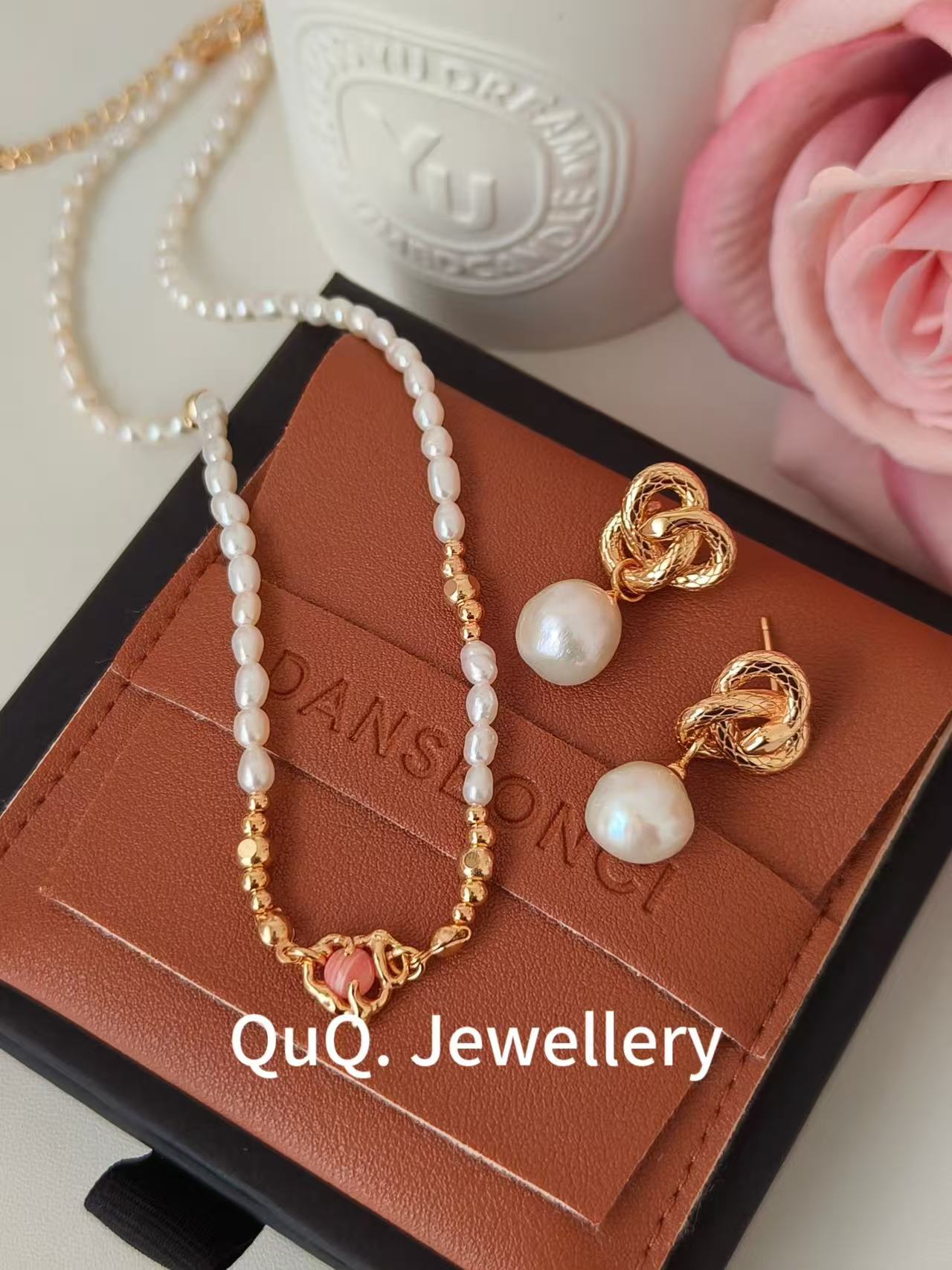 Elegant Freshwater Pearl Necklace | 18K Gold Plated S925 Silver