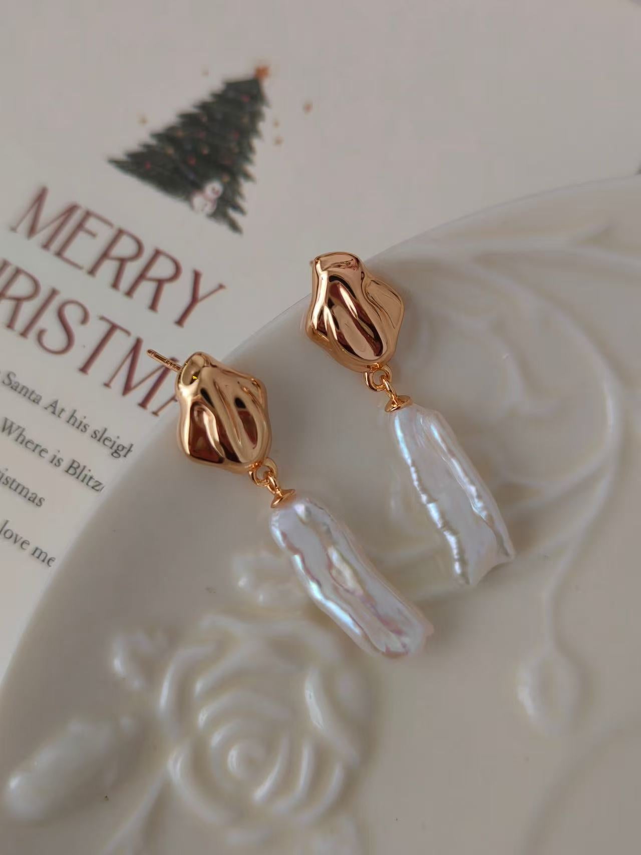 Baroque Freshwater Pearl Drop Earrings