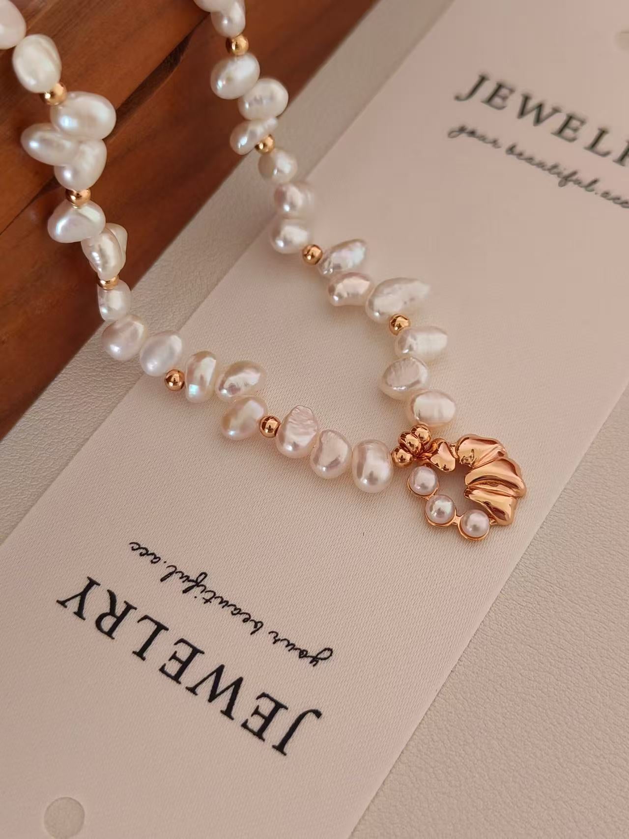 Baroque Floral Pearl Necklace