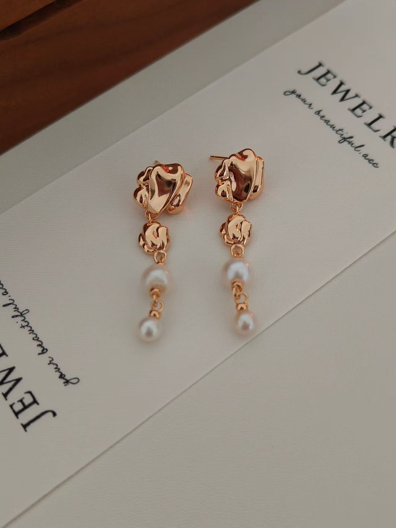 18k gold plated s925 pearl earrings