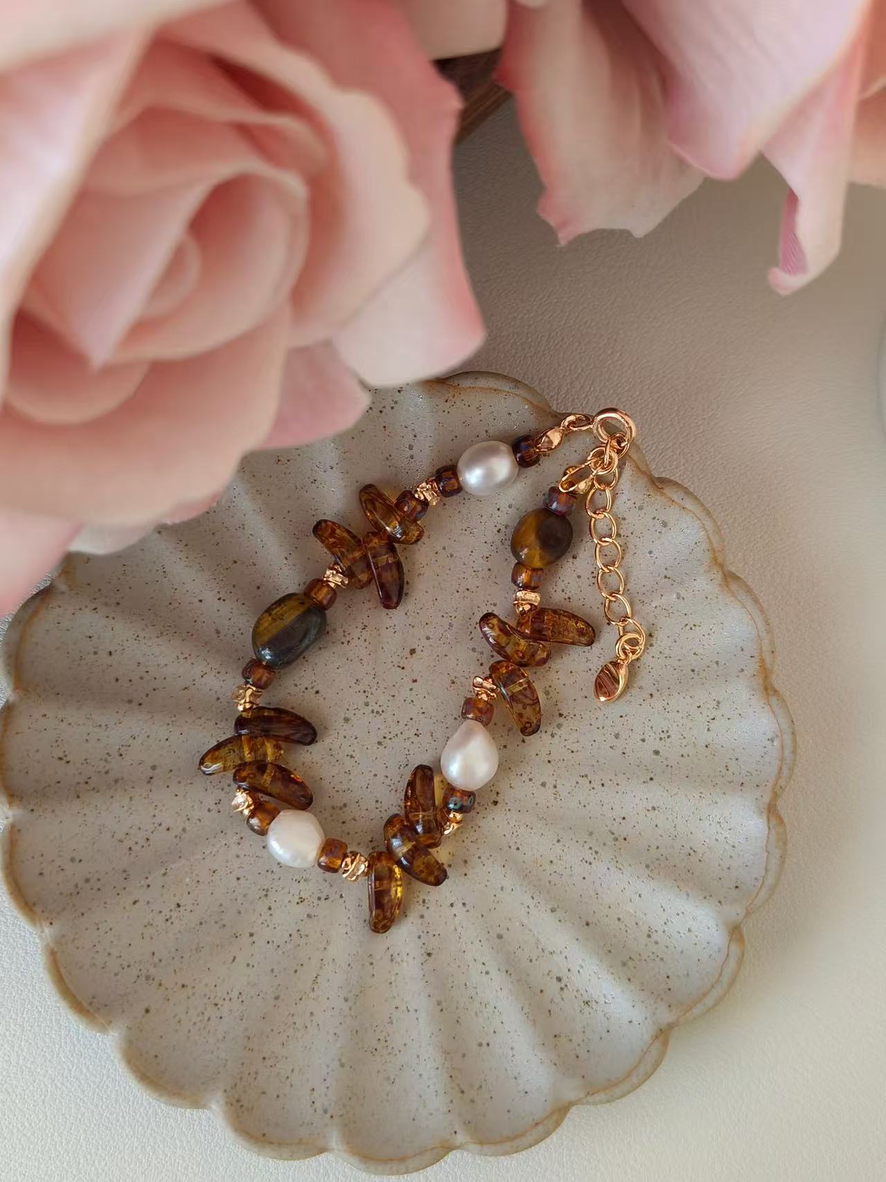 Tiger Eye Pearl Duo Set