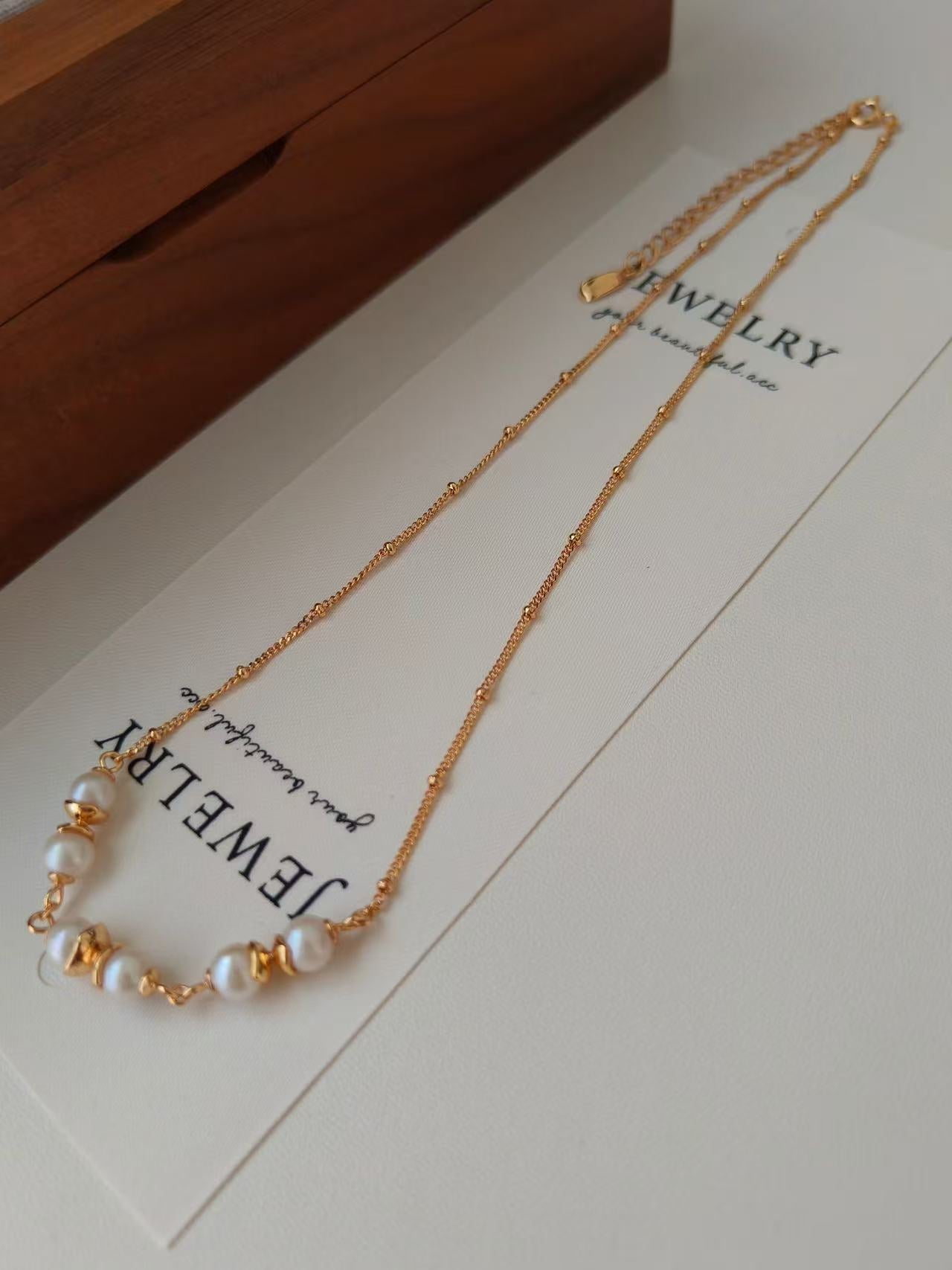 Classic Pearl Bar Necklace