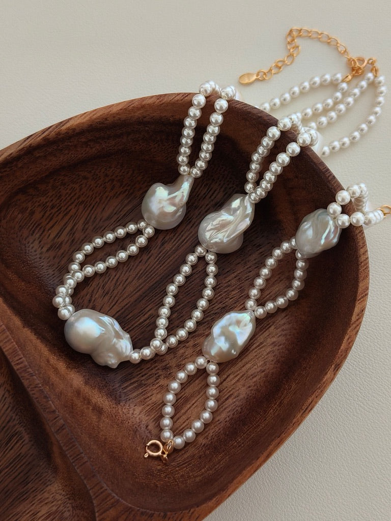 Baroque Pearl Station Bracelet
