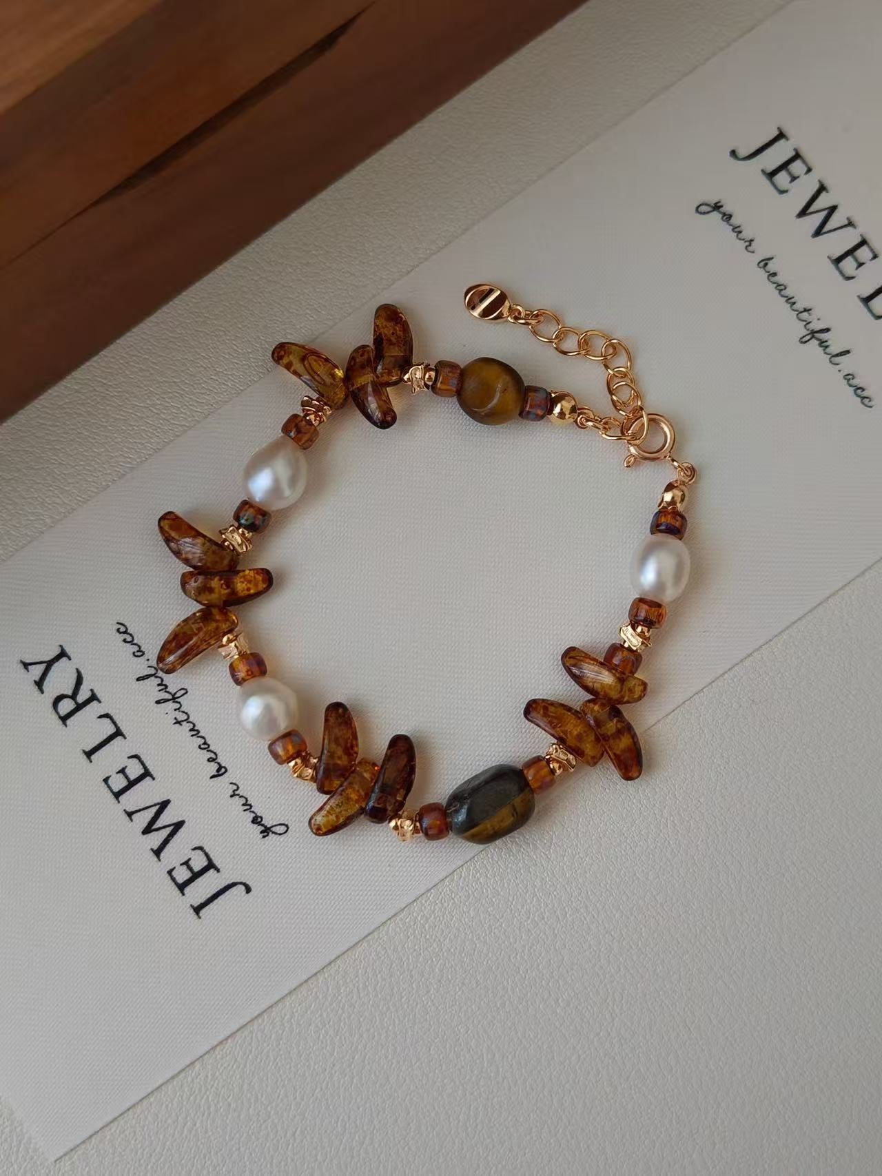 Tiger Eye Pearl Duo Set