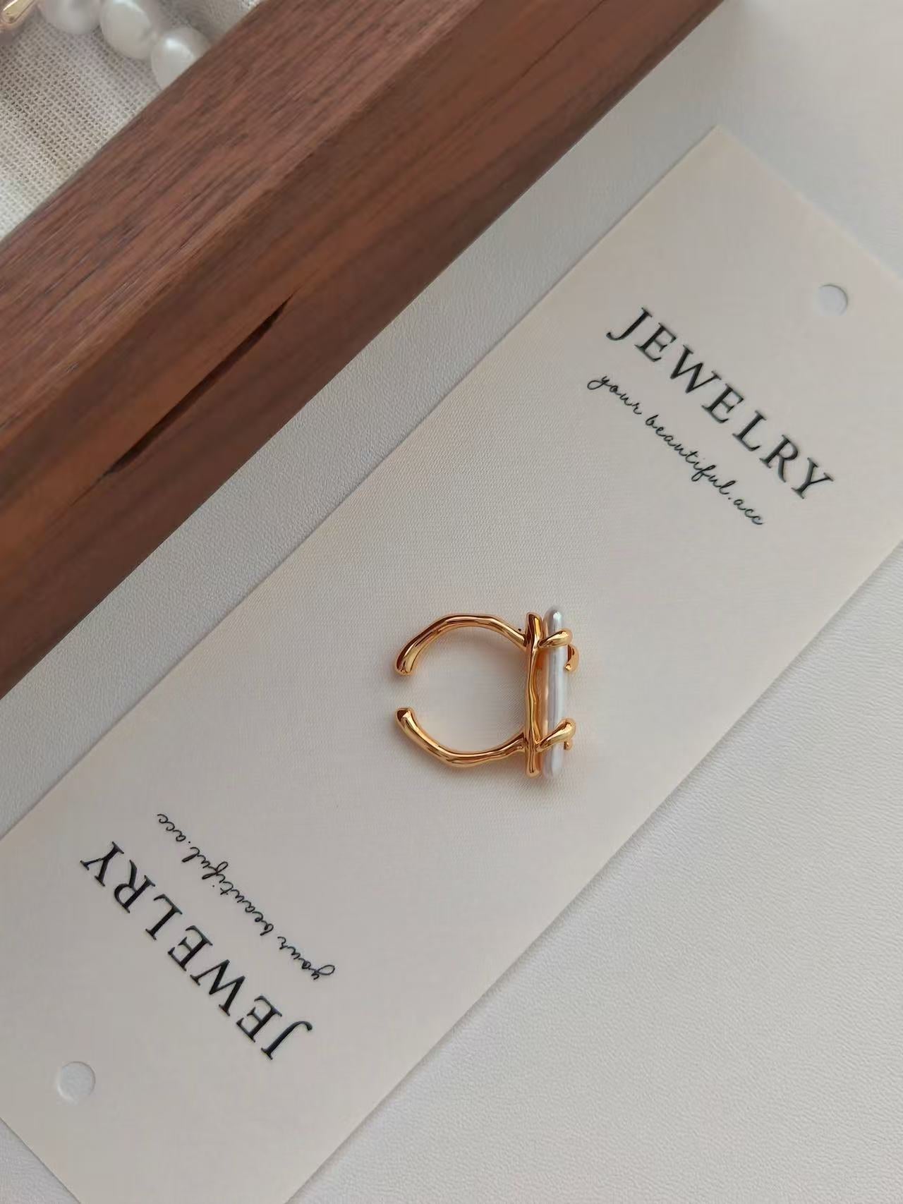 Baroque Pearl Open Ring