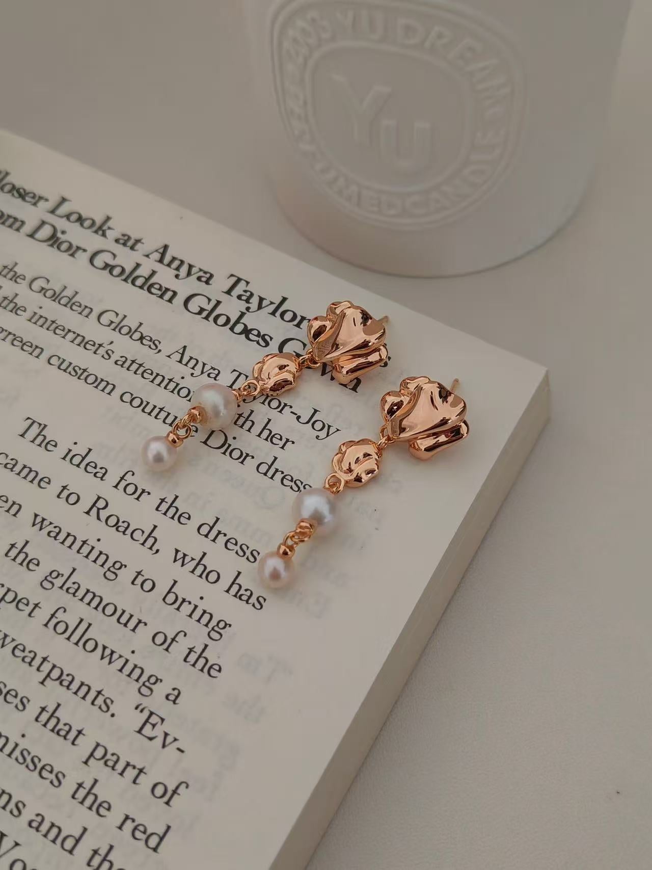 artistic gold dangle earrings