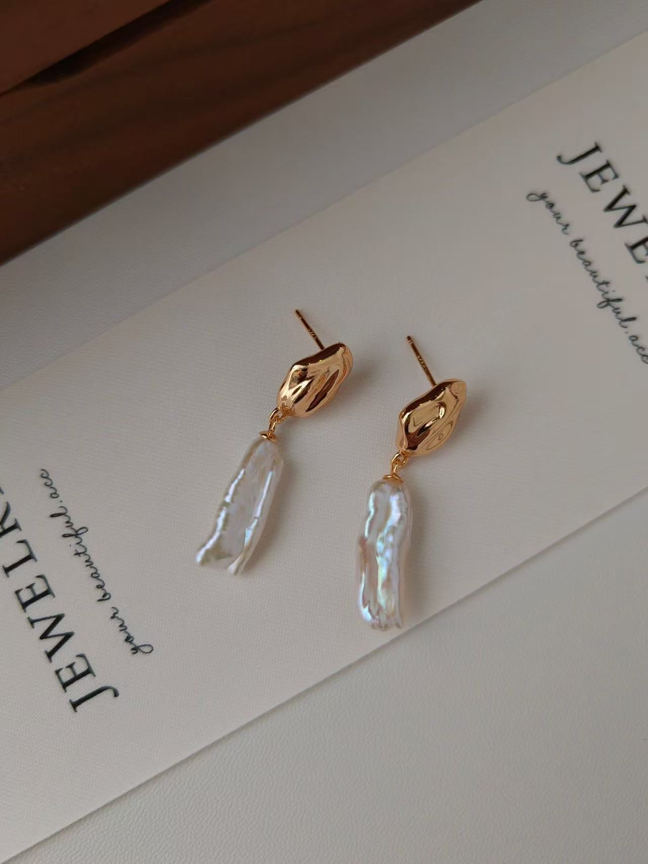 Baroque Freshwater Pearl Drop Earrings