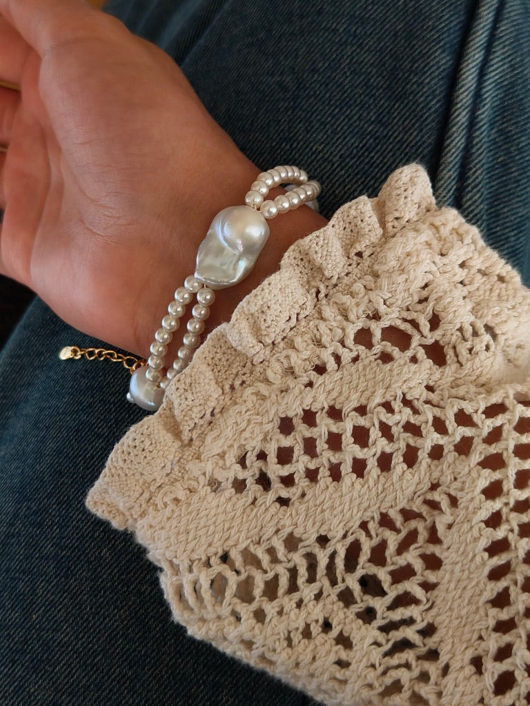 Baroque Pearl Station Bracelet