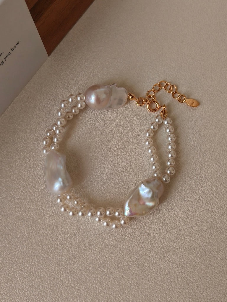 Baroque Pearl Station Bracelet