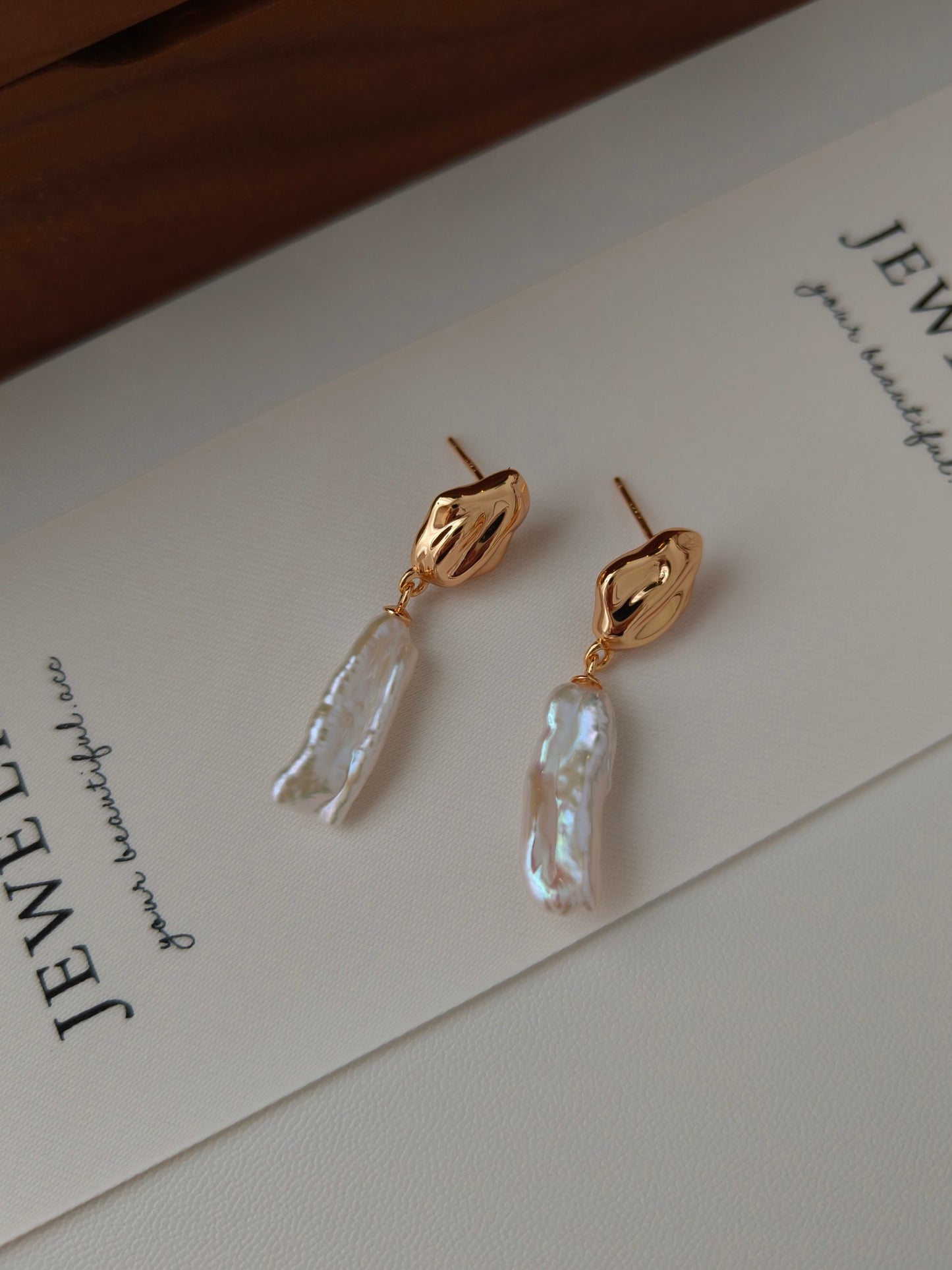 Baroque Pearl Drop Earrings | 18K Gold Plated S925 Silver