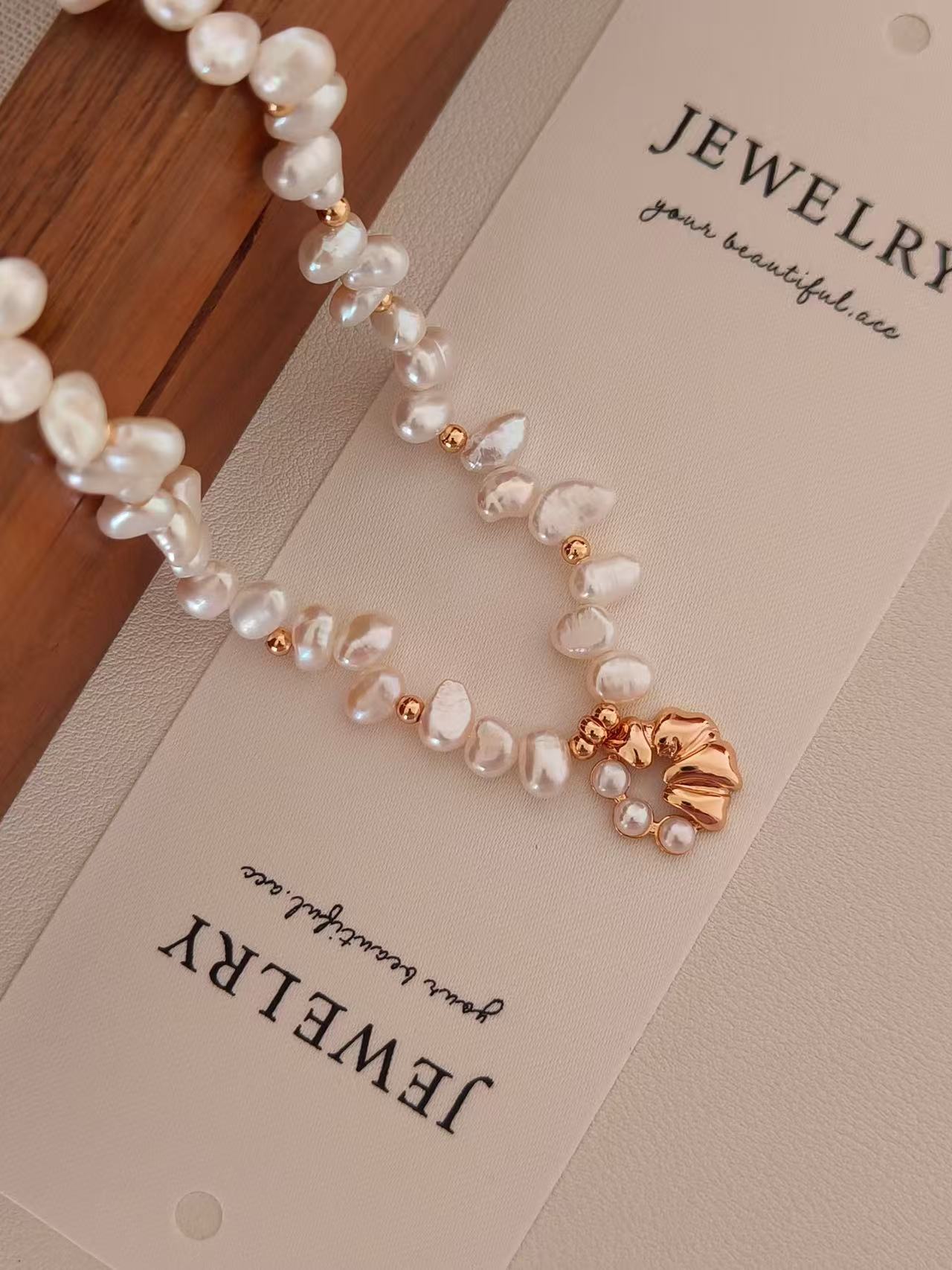Baroque Floral Pearl Necklace