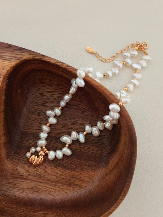 Baroque Floral Pearl Necklace