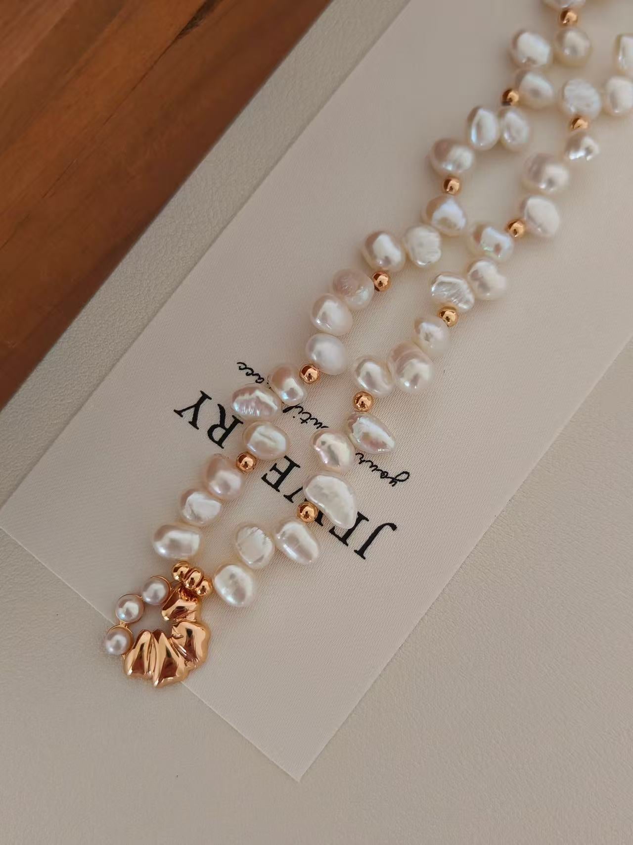 Baroque Floral Pearl Necklace