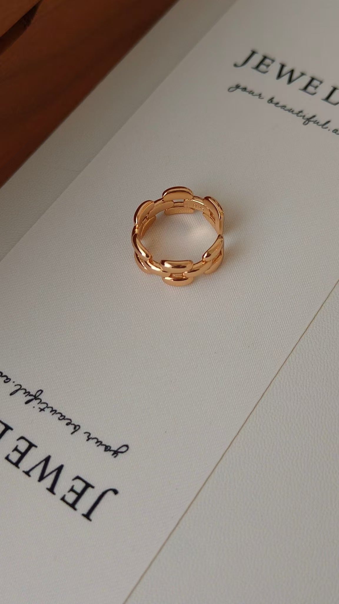 Golden Chain Link Ring