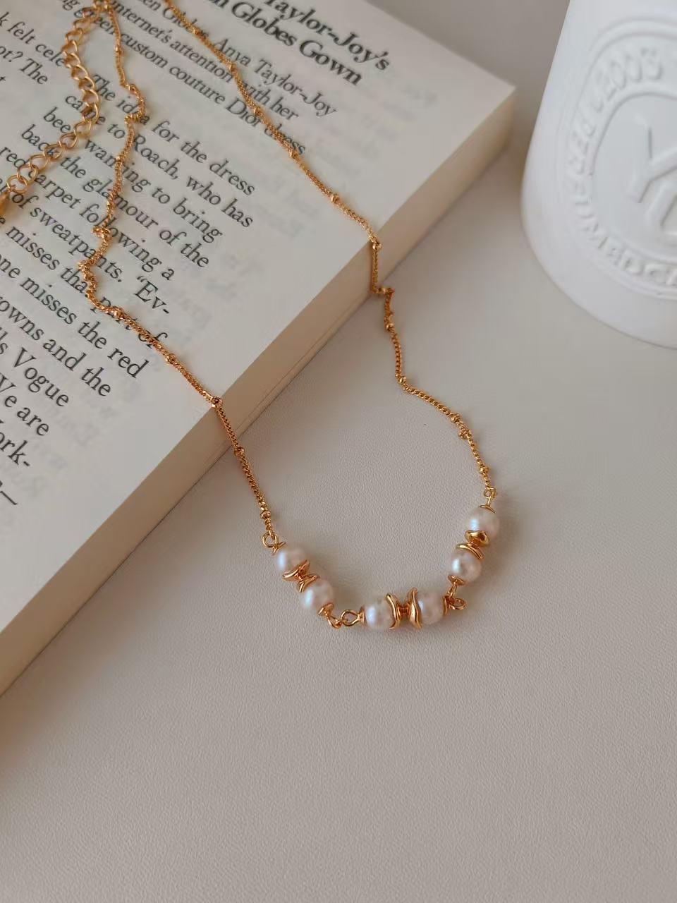 Classic Pearl Bar Necklace
